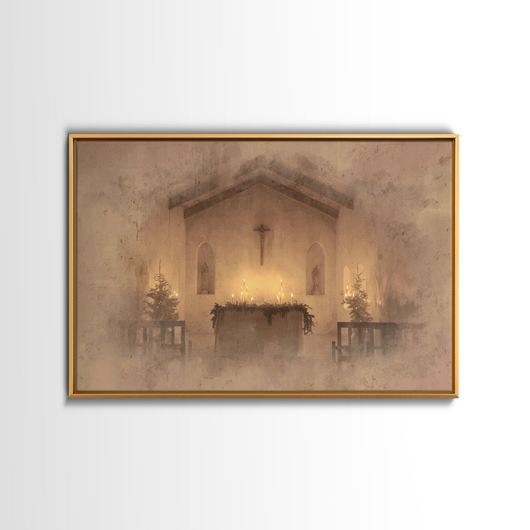 Sanctuary Peace | Framed Canvas Print | Christian Art | Christmas Art Framed | Christian Wall Art | Minimalist Christian Art | Christian De