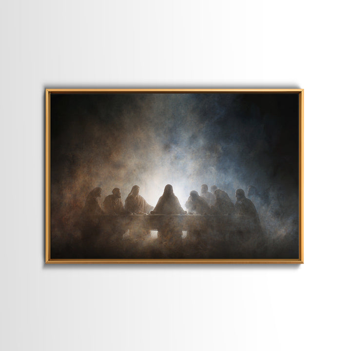 Heavenly Supper Light – Framed Canvas Print – Christian Wall Art – Jesus Painting – Christian Art Canvas – Christian Christmas Art