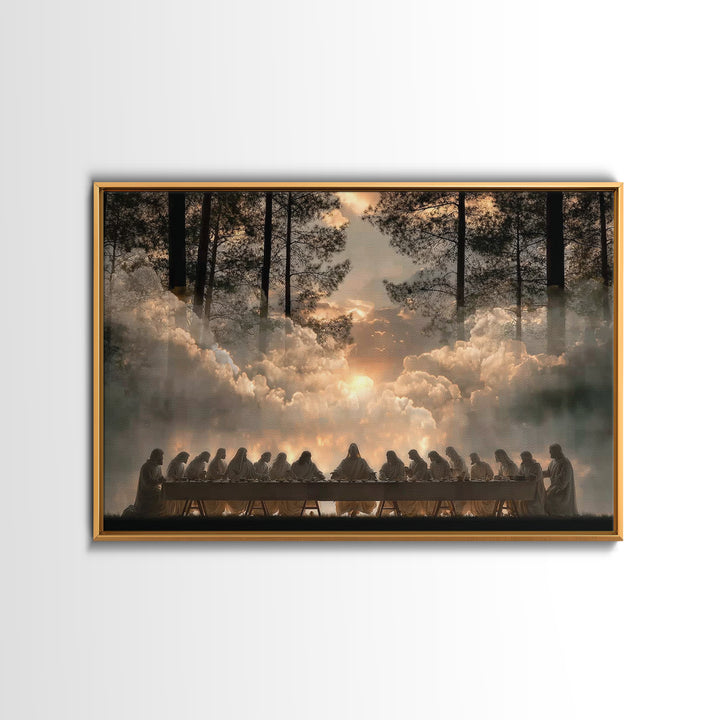 Divine Dawn Gathering, Framed Canvas Print, Christian Wall Art, Christian Art Canvas, Jesus Christmas Art, Christian Decor, Christian Gift
