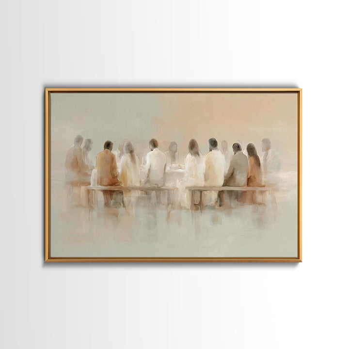 Holy Evening Communion, Framed Canvas Print, Christian Wall Art, Christian Art Canvas, Subtle Christian Art, Jesus Painting, Christian Chri