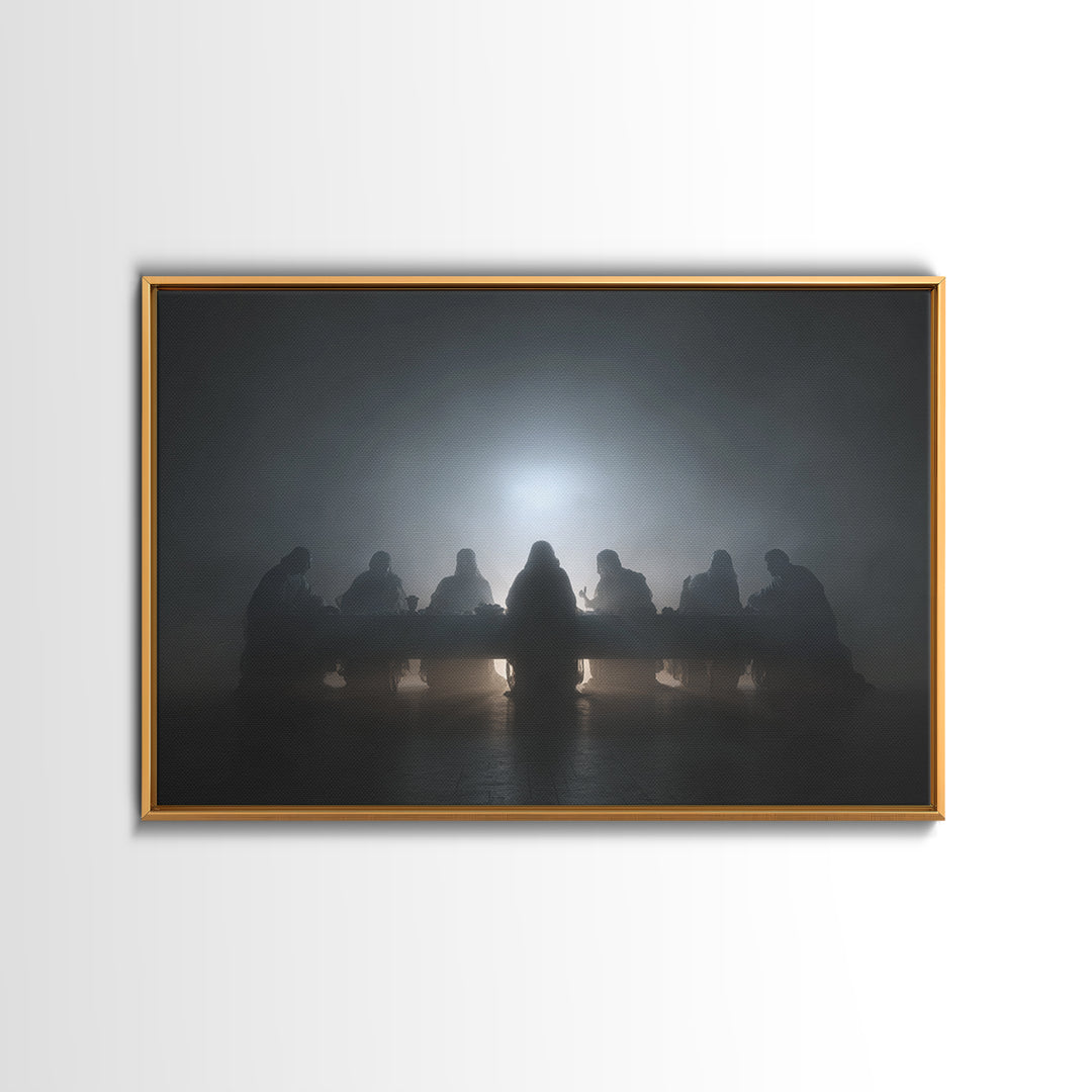 Clouded Supper Reverence – Framed Canvas Print – Christian Wall Art – Abstract Christian Art – Jesus Painting – Christian Art Canvas – Chri