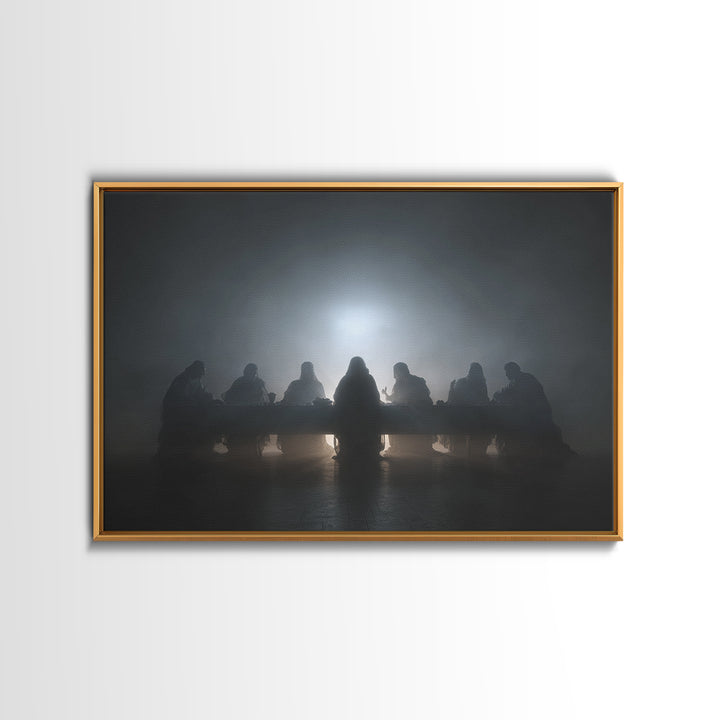 Clouded Supper Reverence – Framed Canvas Print – Christian Wall Art – Abstract Christian Art – Jesus Painting – Christian Art Canvas – Chri