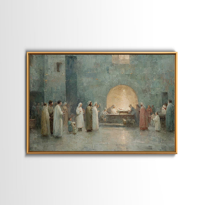 Bethlehem Gathering, Framed Canvas Print, Christian Wall Art, Christian Christmas Art, Christmas Art, Christian Art Canvas, Christian Decor