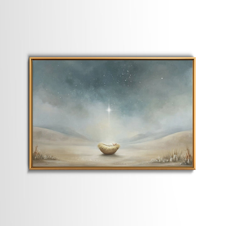 Infant Under Heaven | Framed Canvas Print | Christian Wall Art | Christian Art Canvas | Jesus Christmas Art | Christmas Art | Christian Chr