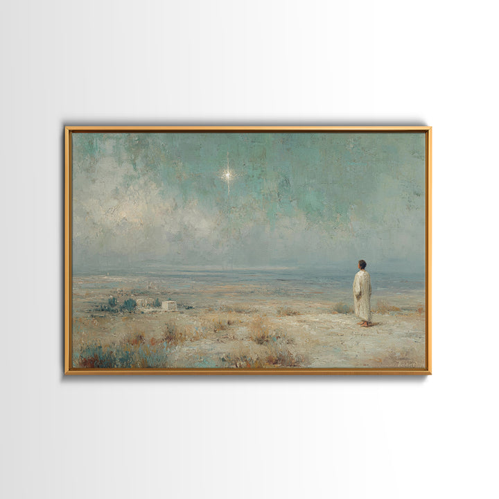 Promise Of The Star – Framed Canvas Print – Christian Wall Art – Christian Art Canvas – Subtle Christian Art – Christmas Art – Christian Ch