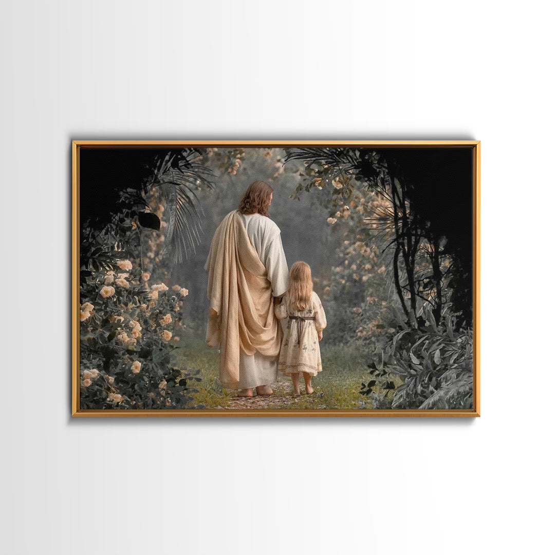 Walking With Grace | Framed Canvas Print | Christian Wall Art | Christian Art Canvas | Subtle Christian Art | Christian Decor | Christian A