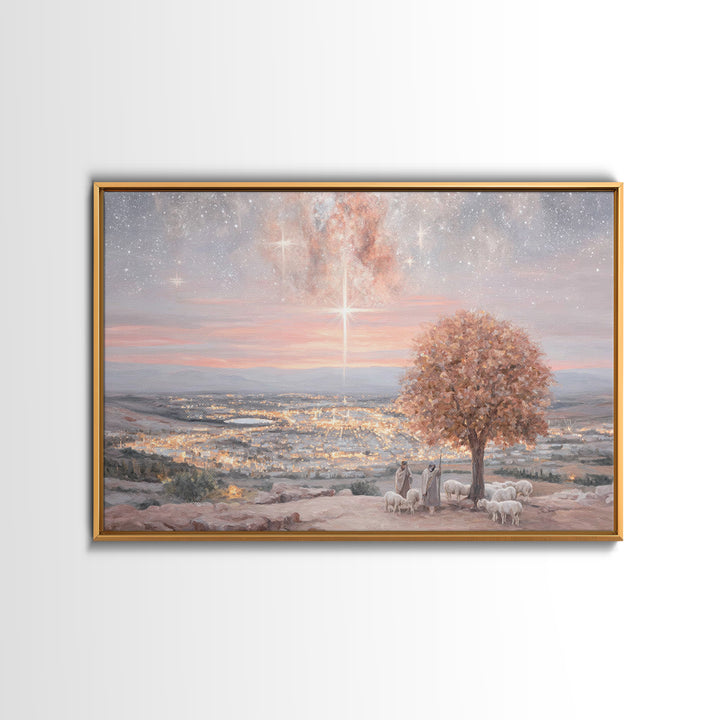 Star Over Bethlehem – Framed Canvas Print – Christmas Art Prints – Jesus Christmas Art – Christian Christmas Decor – Christian Wall Art – C