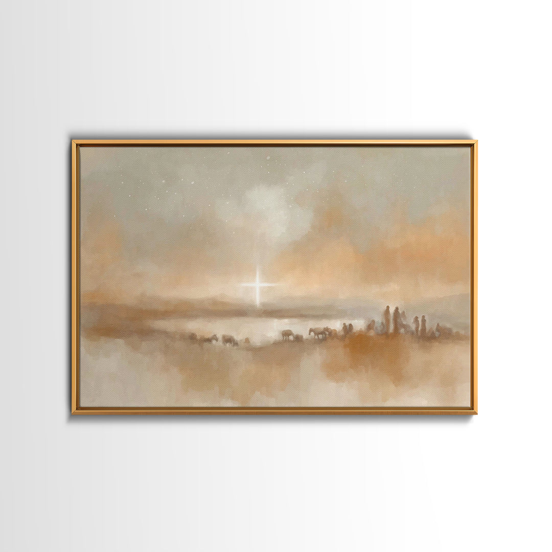 Humble Shepherd Dawn, Framed Canvas Print, Christian Christmas Art, Christmas Wall Art, Framed Christmas Art, Christian Art Print, Christma