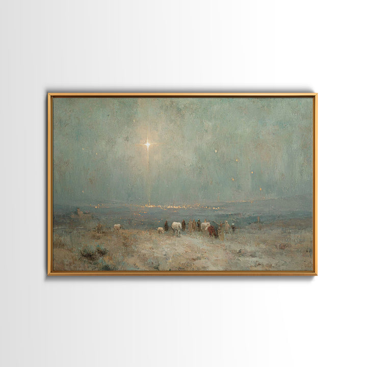 Holy Night Journey, Framed Canvas Print, Christian Art Canvas, Christmas Wall Art, Christian Christmas Decorations, Christmas Art Prints, C