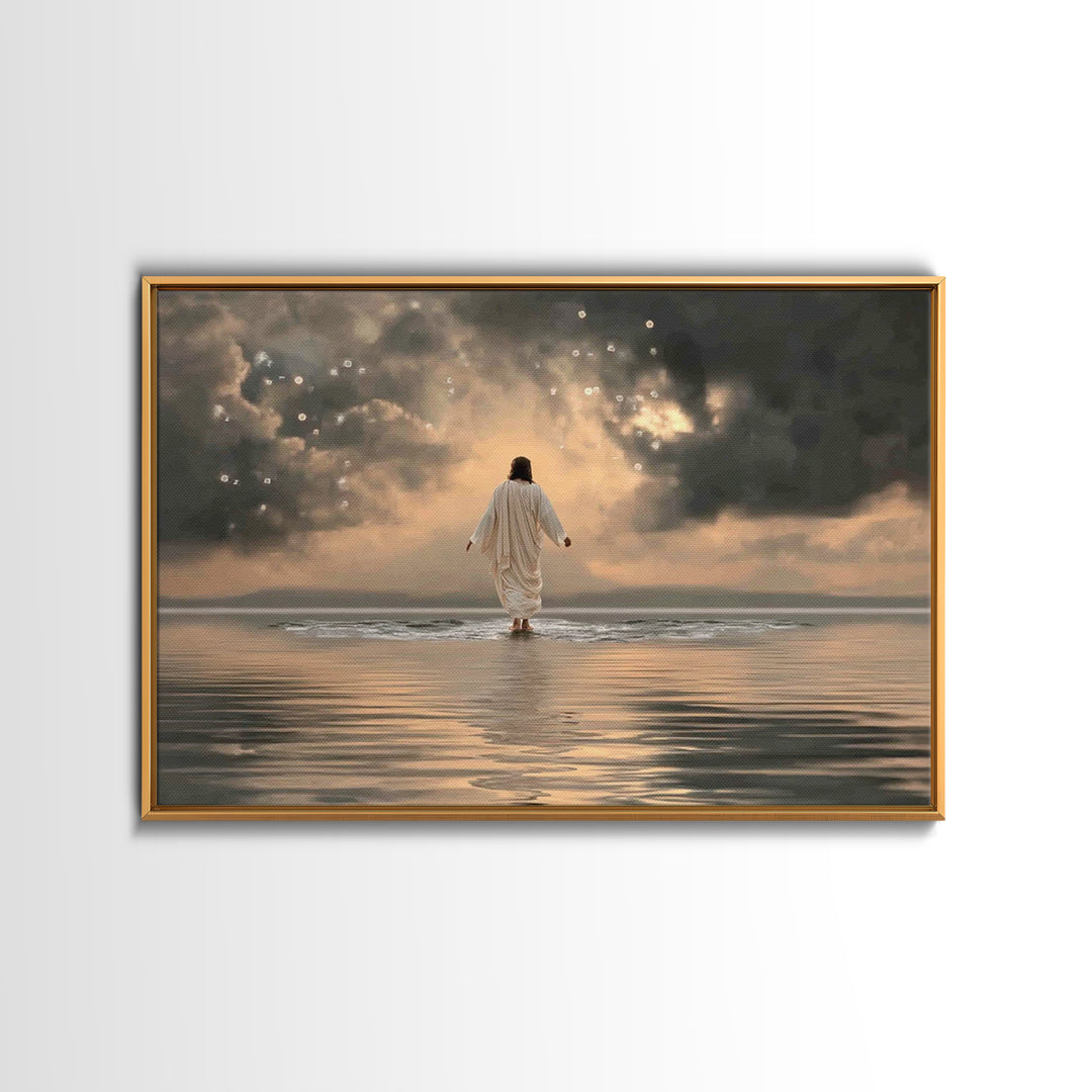 Radiant Dawn Path | Framed Canvas Print | Christian Art Canvas | Jesus Painting | Christian Wall Art | Christian Decoration | Moody Christi
