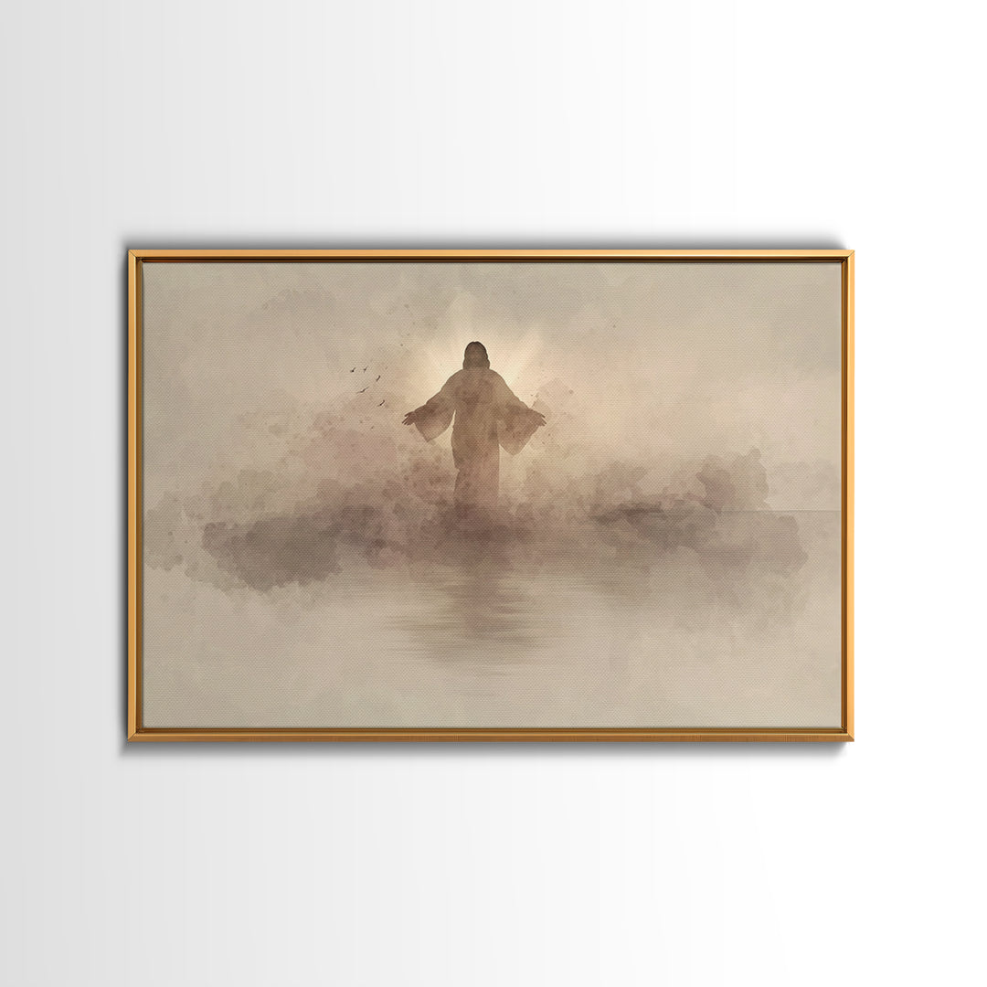 Eternal Light Rising - Framed Canvas Print - Christian Art Canvas - Christian Gift Ideas - Jesus Painting - Christian Wall Art - Subtle Chr