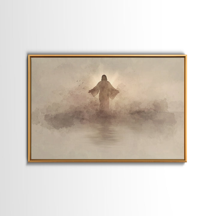Eternal Light Rising - Framed Canvas Print - Christian Art Canvas - Christian Gift Ideas - Jesus Painting - Christian Wall Art - Subtle Chr