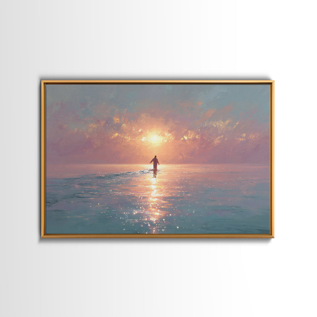 Light Of Mercy, Framed Canvas Print, Christian Wall Art, Jesus Painting, Christian Art Canvas, Christian Decor, Subtle Christian Art