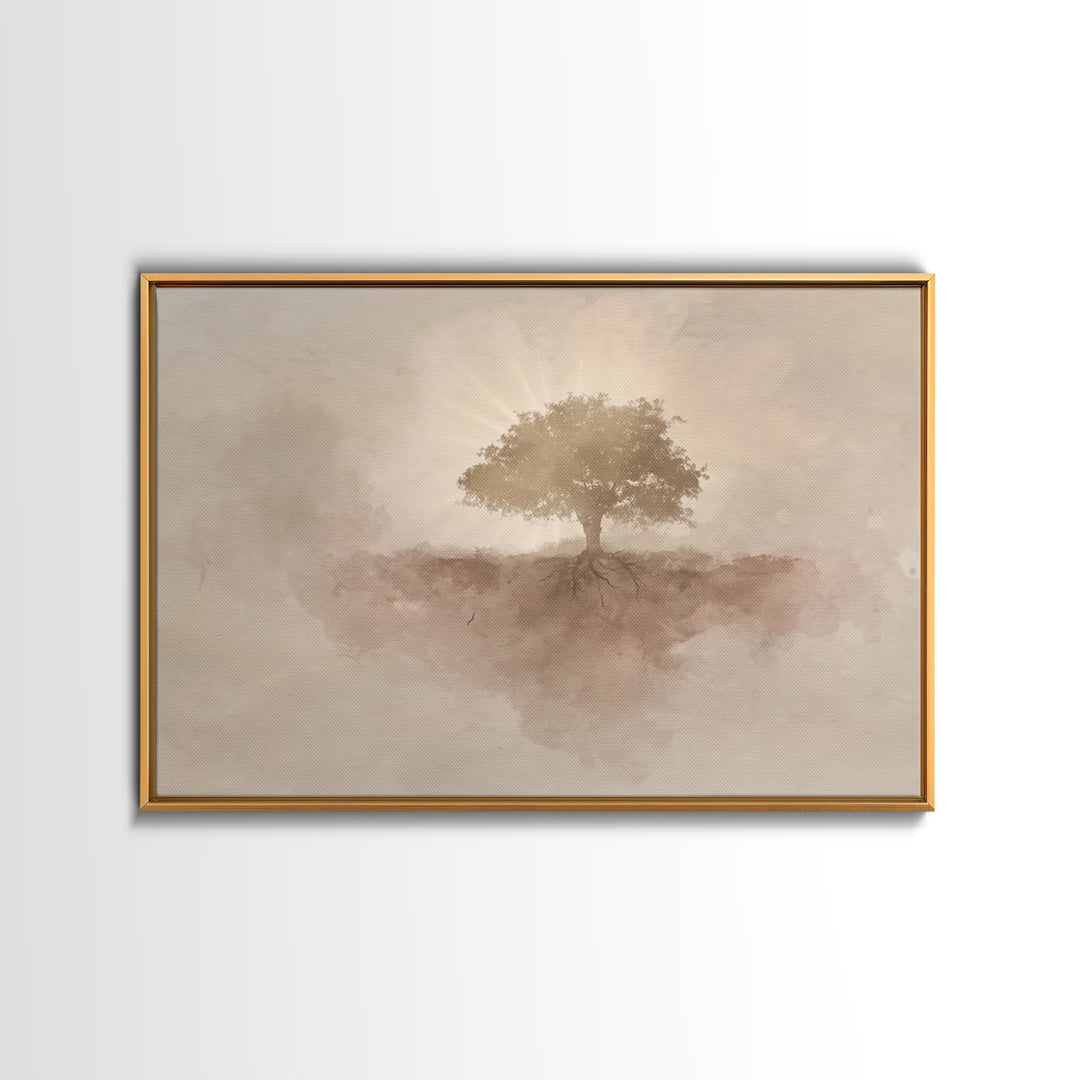Rooted In Faith - Framed Canvas Print - Christian Art Canvas - Christian Wall Art - Christian Decoration - Subtle Christian Art - Christian
