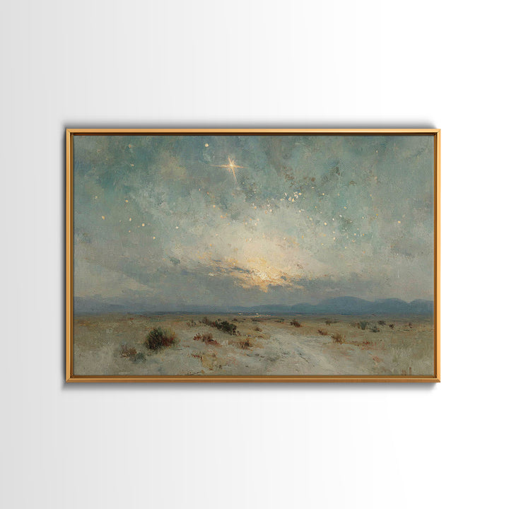 Star Of Salvation - Framed Canvas Print - Christian Christmas Art - Christian Wall Art - Christmas Art Prints - Christian Art Canvas - Chri