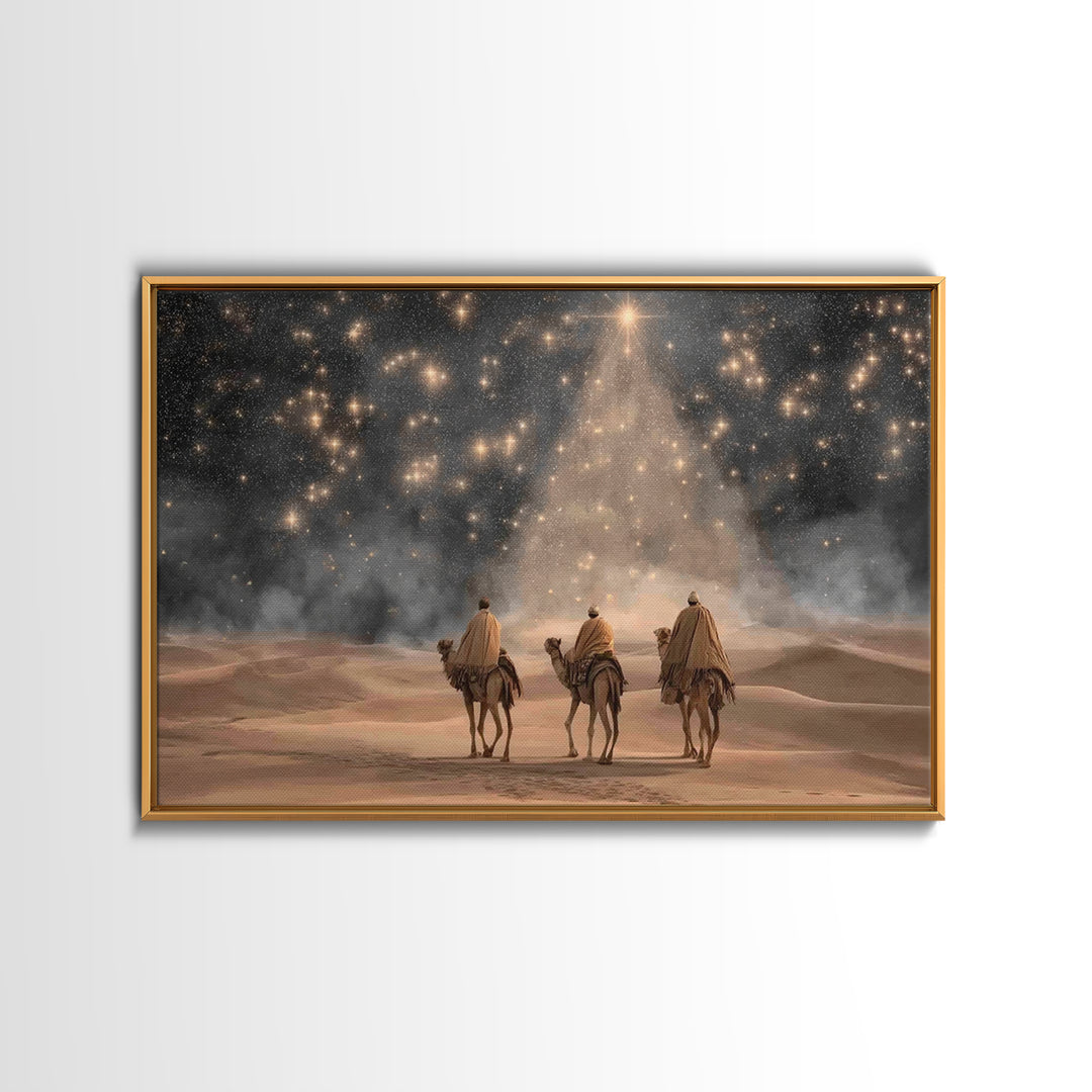 Bethlehem Journey, Framed Canvas Print, Christian Christmas Art, Christian Art Canvas, Christmas Wall Art, Christian Decor, Christian Art W