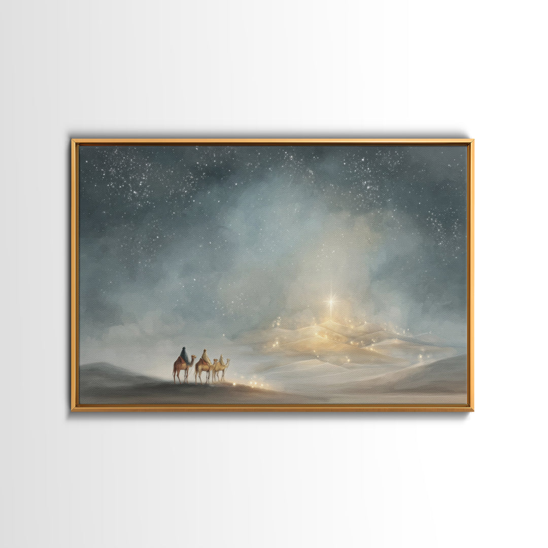 Guiding Light Path – Framed Canvas Print – Christmas Wall Art – Christian Art Work – Christian Art Print – Christian Christmas Decor – Jesu