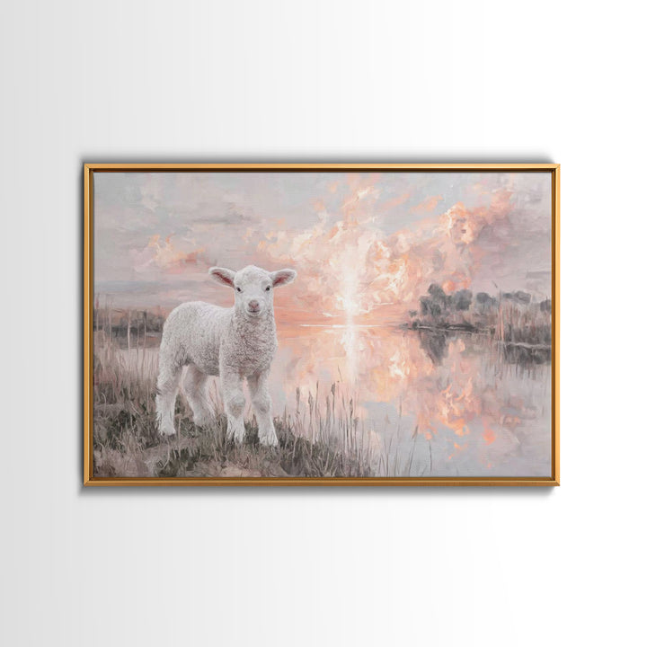Dawn Of The Lamb – Framed Canvas Print – Christian Wall Art – Christian Art Canvas – Christian Decor – Christian Gift Ideas – Subtle Christ