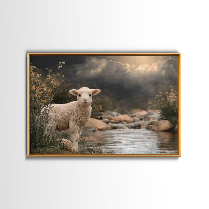 Light Of Innocence, Framed Canvas Print, Christian Wall Art, Christian Painting, Subtle Christian Art, Christian Art Canvas