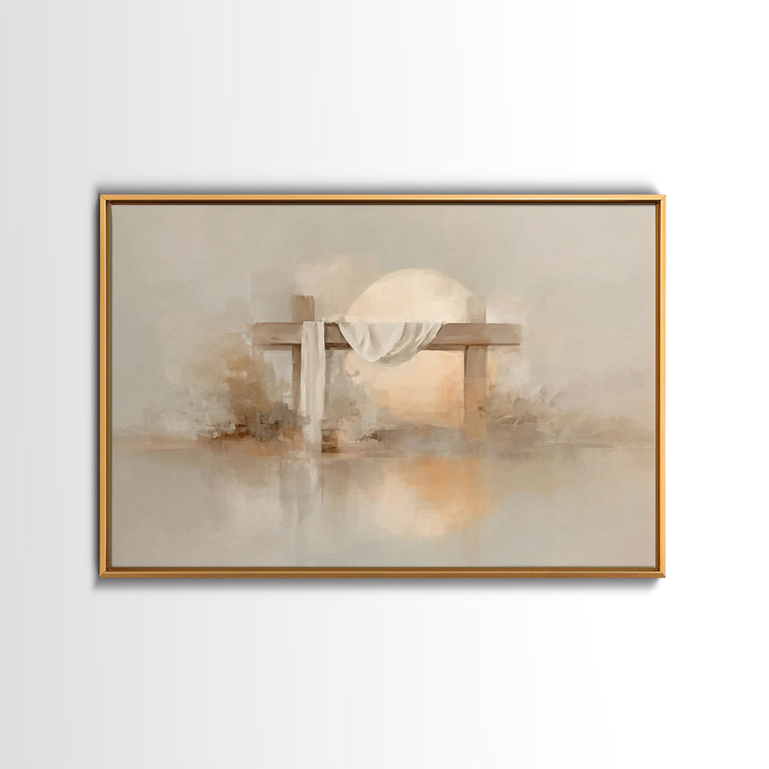 Grace At Sunrise, Framed Canvas Print, Christian Painting, Christian Wall Art, Large Christian Art, Christian Art Canvas