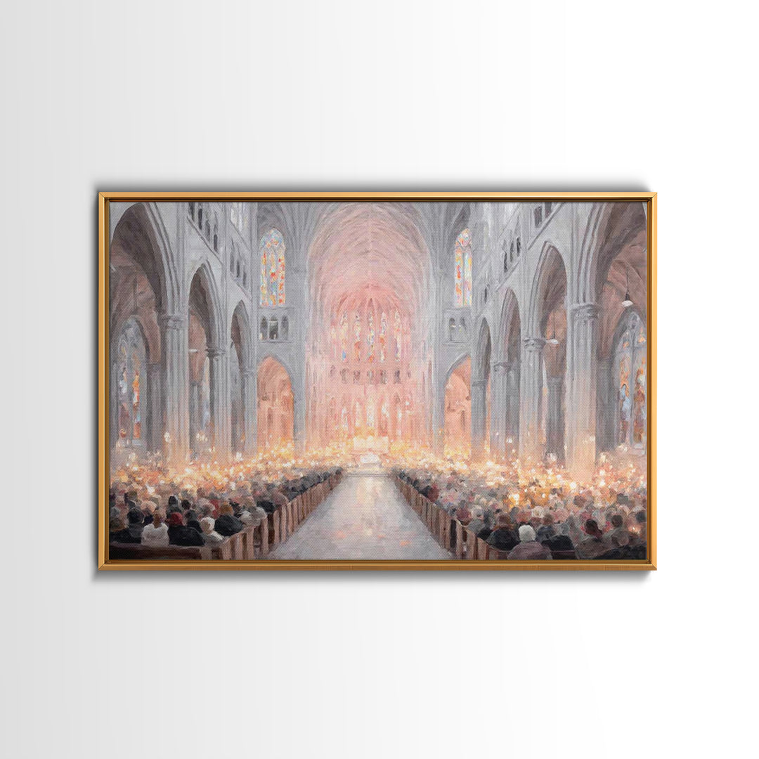 Candlelight Choir – Framed Canvas Print – Christian Art – Framed Christian Art – Christmas Wall Art – Christian Christmas Art – Christian A