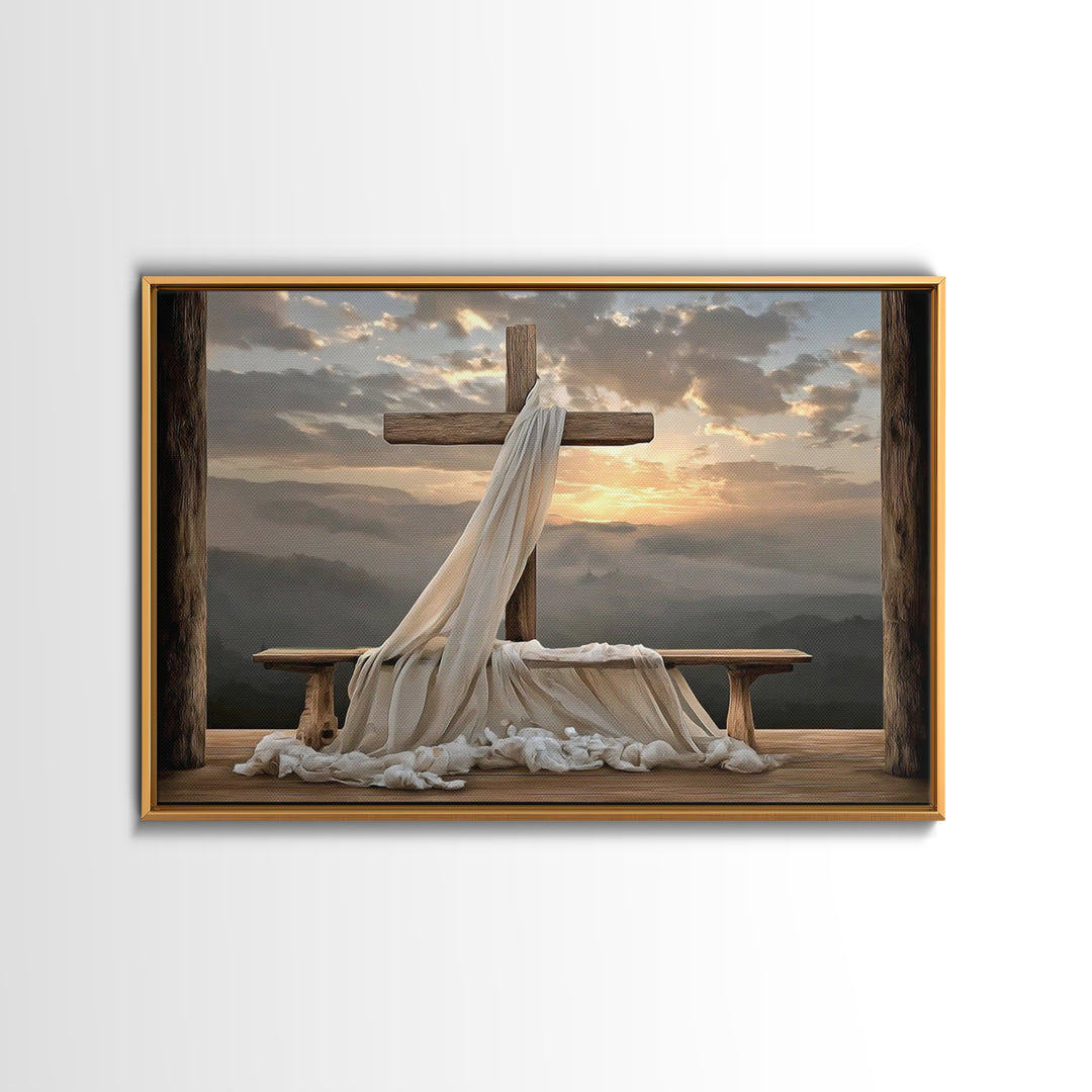 Resurrection Glory, Framed Canvas Print, Christian Painting, Christian Art Canvas, Christian Wall Art, Modern Christian Art