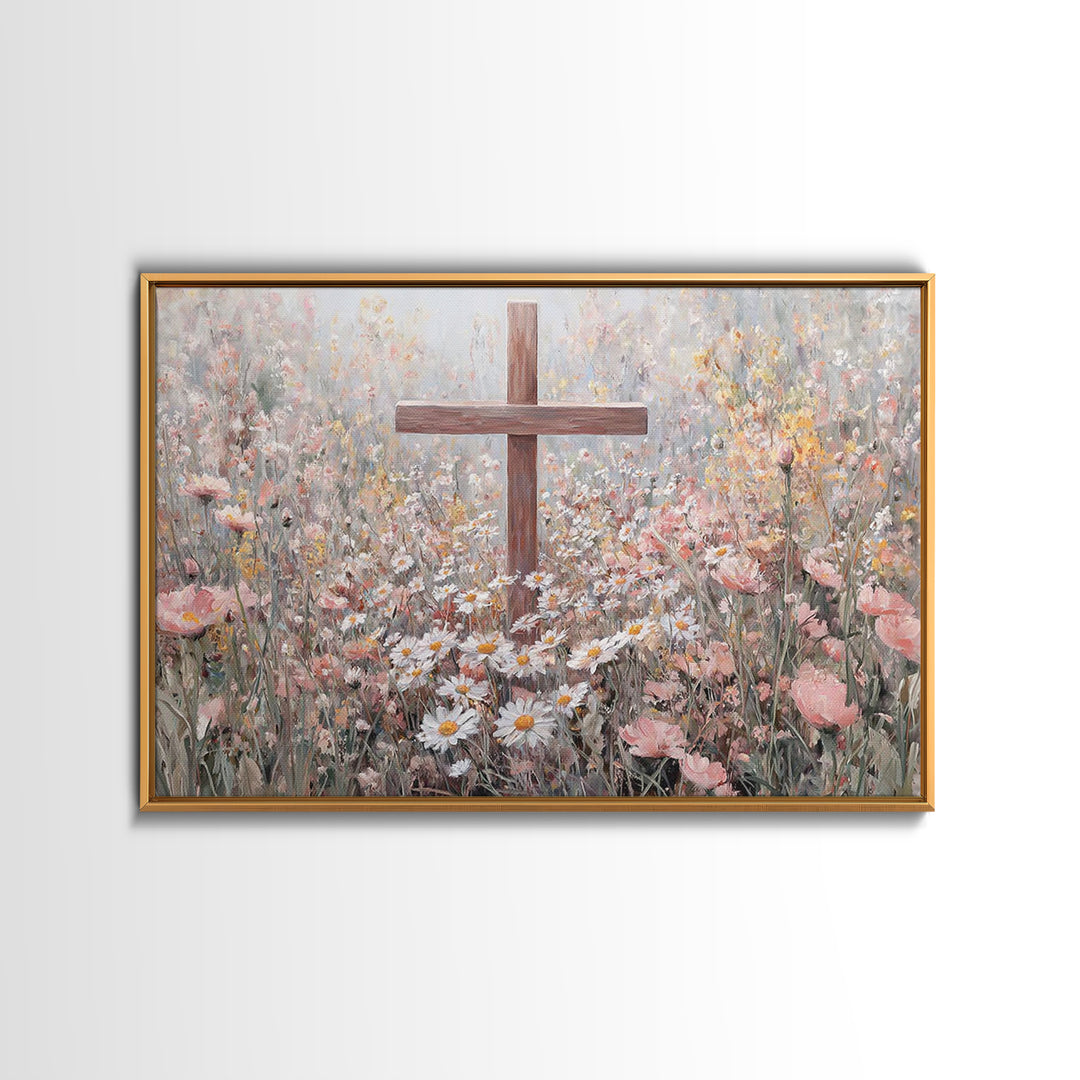 Field Of Grace, Framed Canvas Print, Christian Painting, Christian Wall Art, Christian Art Canvas, Large Christian Art