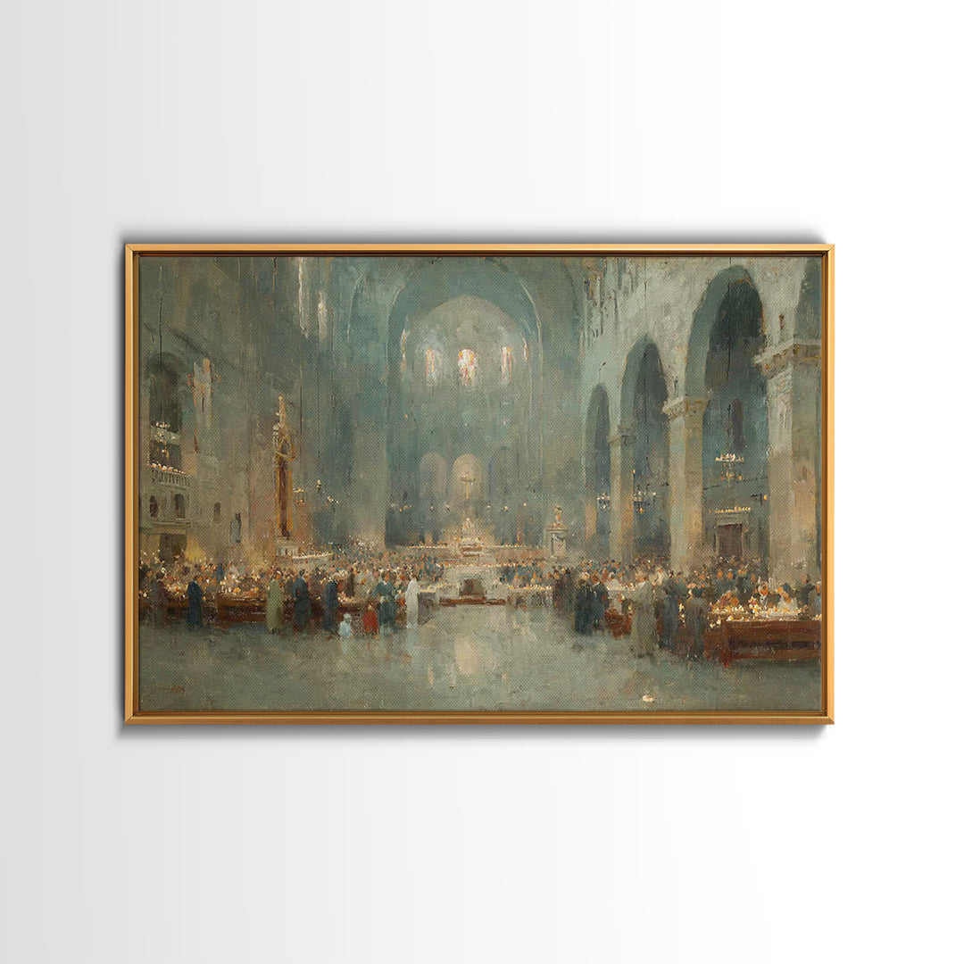 Radiant Mass – Framed Canvas Print – Christian Art Painting – Christmas Canvas Wall Art – Vintage Christian Art – Christian Wall Art – Chri