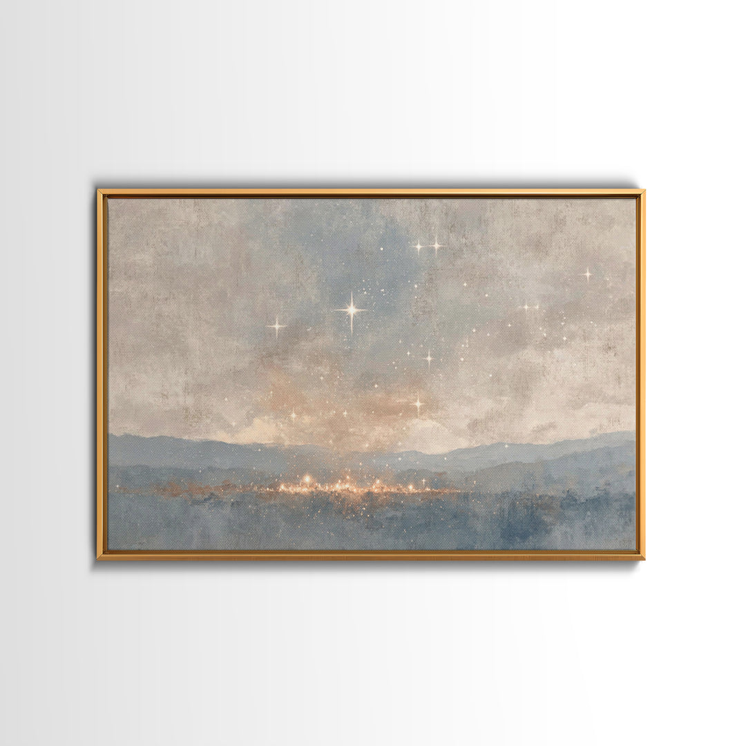 Star Of Bethlehem – Framed Canvas Print – Christian Christmas Art – Christian Wall Art – Abstract Christian Art – Christmas Art Prints – Ch
