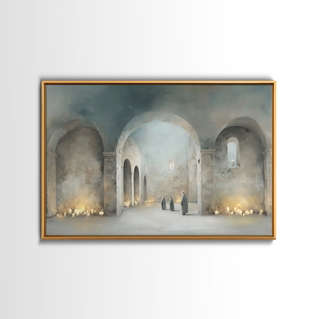 Sanctuary Of Peace | Framed Canvas Print | Christian Decor | Christian Painting | Christian Art Canvas | Christian Wall Art | Christmas Art