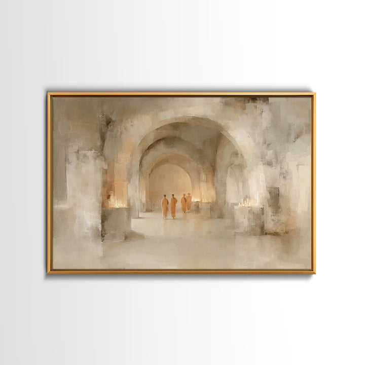 Halls Of Reverence | Framed Canvas Print | Christian Painting | Christmas Art | Christian Wall Art | Christian Decor | Christian Art Canvas