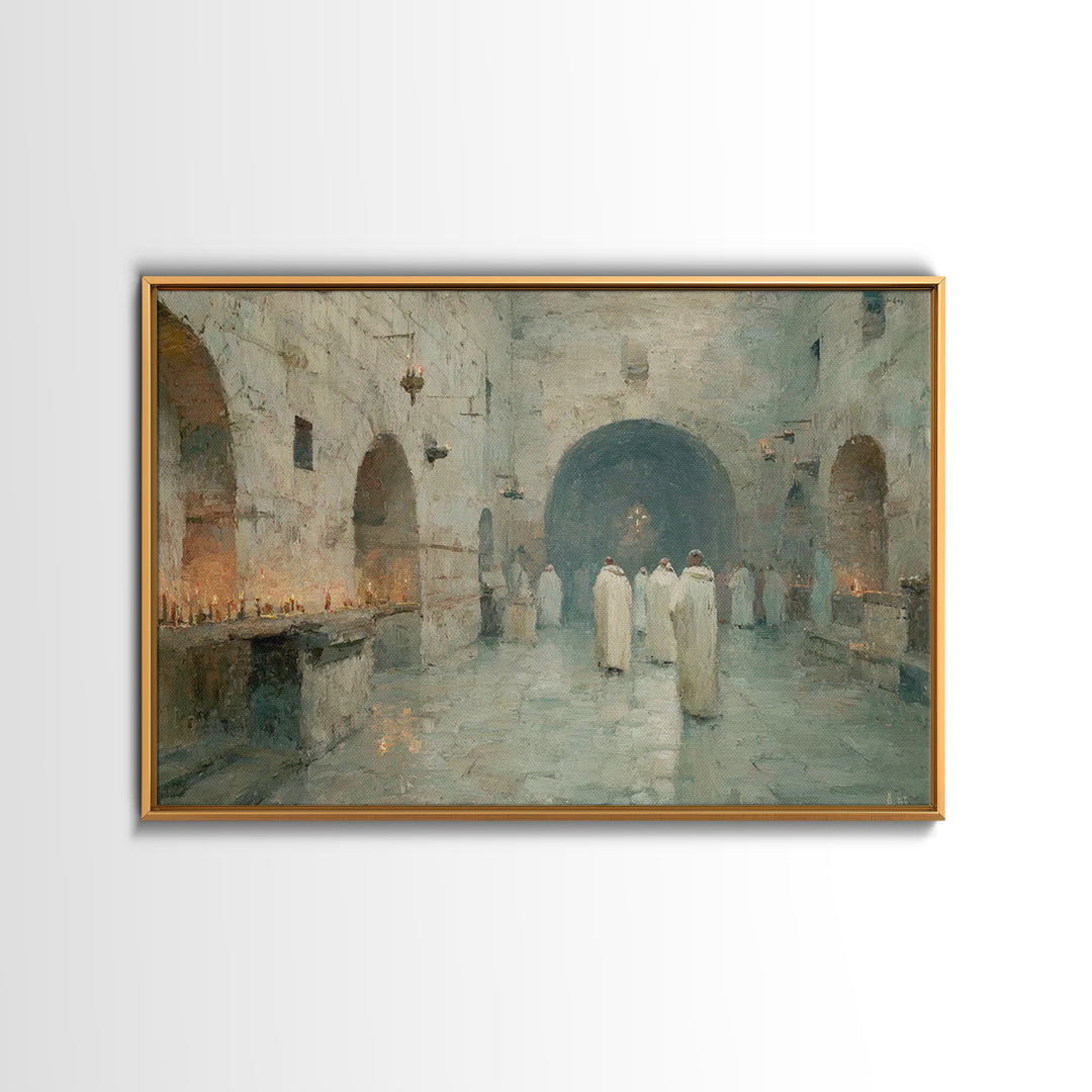 Silent Procession | Framed Canvas Print | Christian Wall Art | Christian Art Canvas | Christian Decor | Christian Painting | Christmas Art