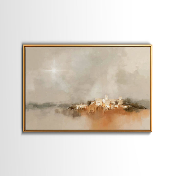 Bethlehem Rising – Framed Canvas Print – Christian Art – Christmas Canvas Wall Art – Modern Christmas Art – Christian Christmas Art – Chris