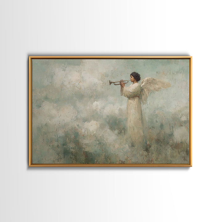 Heaven’s Proclamation – Framed Canvas Print – Christian Christmas Art – Jesus Painting – Christian Art Canvas – Christian Wall Art – Christ