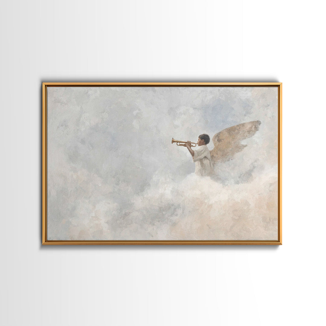 Angel of Light – Framed Canvas Print – Christian Wall Art – Christian Art Canvas – Christian Painting – Christmas Art – Christian Christmas