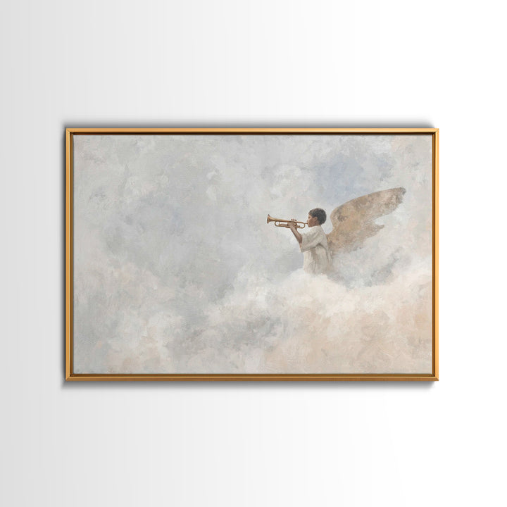 Angel of Light – Framed Canvas Print – Christian Wall Art – Christian Art Canvas – Christian Painting – Christmas Art – Christian Christmas