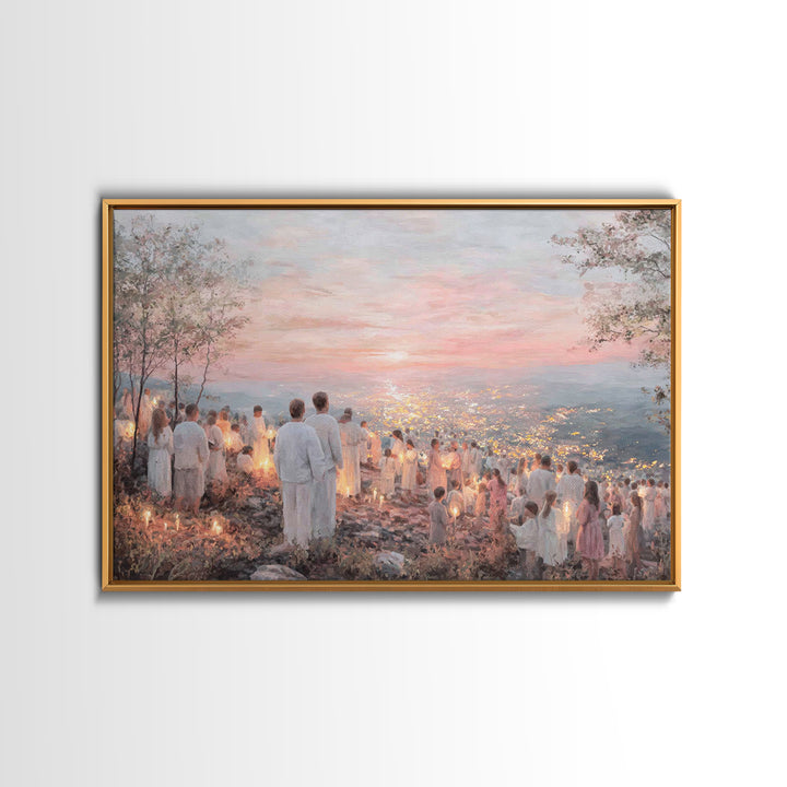 Lantern Vigil – Framed Canvas Print – Christian Christmas Art – Christian Painting – Christian Wall Art – Christian Art Canvas – Christmas