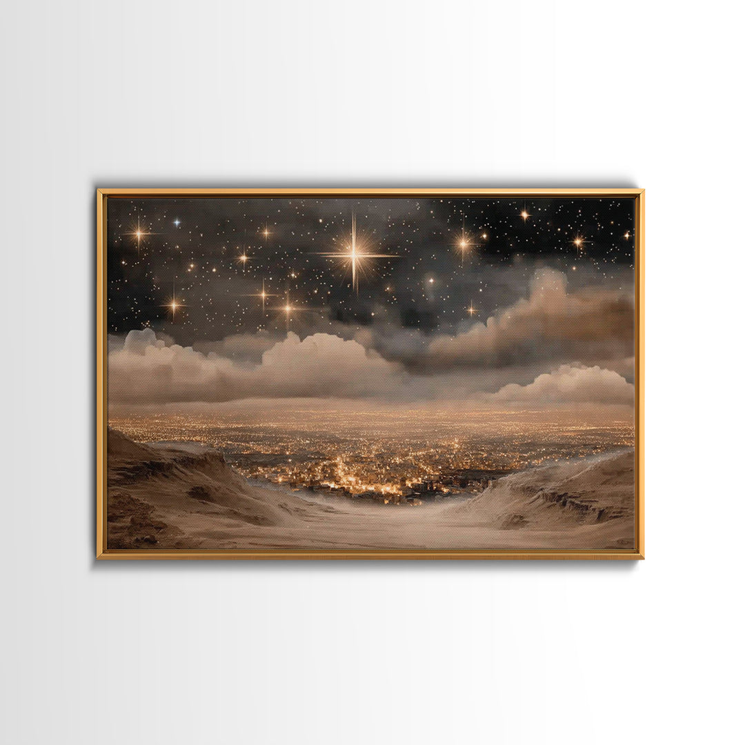 The Guiding Star – Framed Canvas Print – Christian Wall Art – Christian Art Canvas – Jesus Painting – Christian Christmas Art – Christian D
