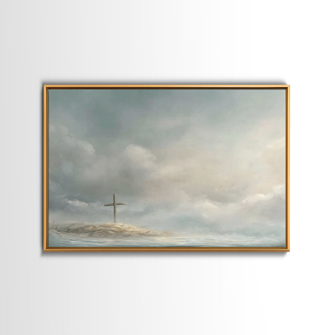 Grace On The Horizon – Framed Canvas Print – Christian Wall Art – Christian Art Canvas – Moody Christian Art – Christian Decor