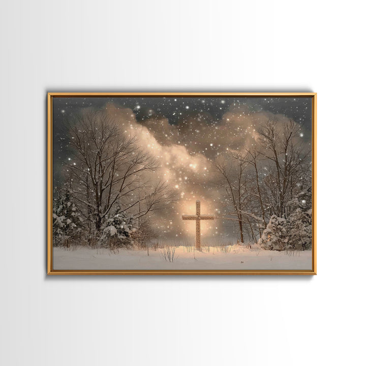 Timber Of Grace | Framed Canvas Print | Christian Wall Art | Christian Art Canvas | Minimalist Christian Art | Christian Decor