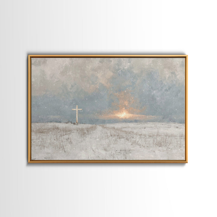 Winter Grace Rising | Framed Canvas Print | Christian Wall Art | Christian Art Canvas | Christian Christmas Art | Christian Decor