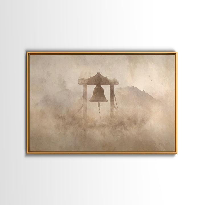 Bell Of Hope – Framed Canvas Print – Christian Wall Art – Christian Art Canvas – Christian Decor – Minimalist Christian Art