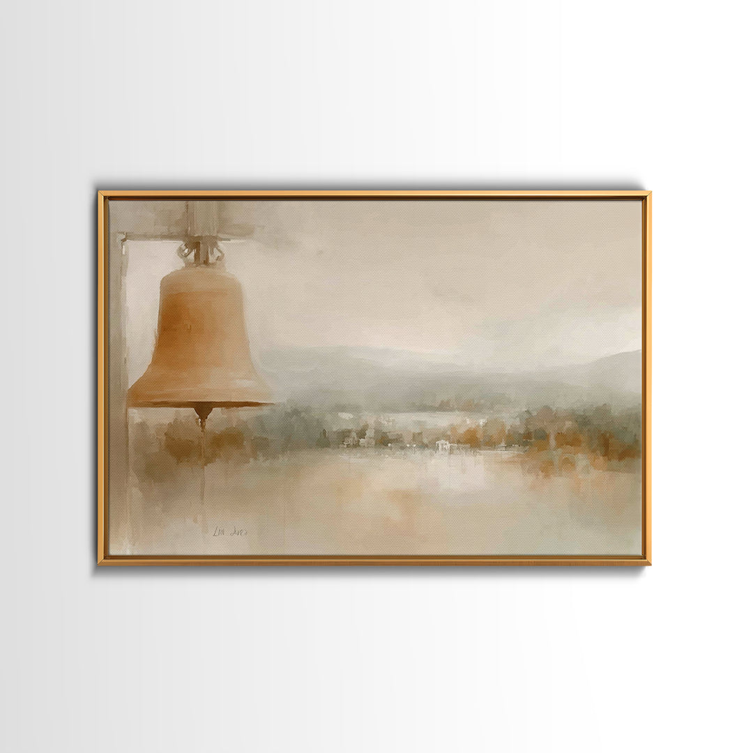 Soft Bell Horizon, Framed Canvas Print, Christian Wall Art, Christian Art Canvas, Minimalist Christian Art, Christian Decoration