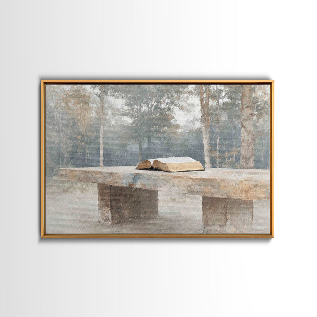Light Of Scripture | Framed Canvas Print | Christian Art Canvas | Christian Wall Art | Subtle Christian Art | Christian Gift Ideas | Vintag