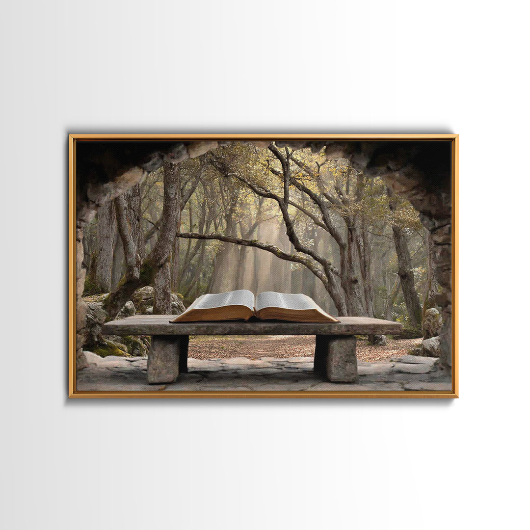 Serenity Of Word | Framed Canvas Print | Christian Wall Art | Christian Art Canvas | Subtle Christian Art | Christian Painting | Christian