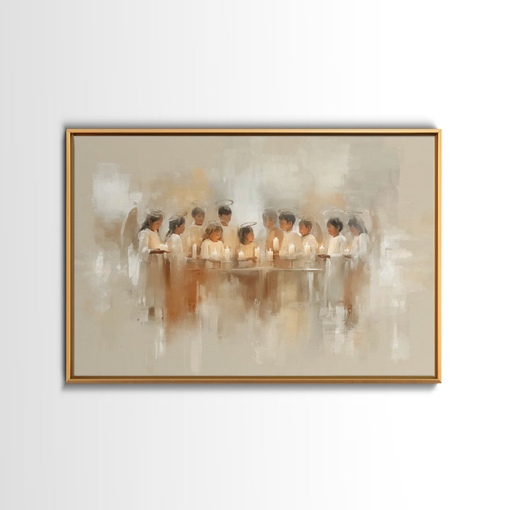 Heavenly Lantern Circle – Framed Canvas Print – Christian Art – Christian Wall Art – Christmas Art – Christian Art Canvas – Christian Decor