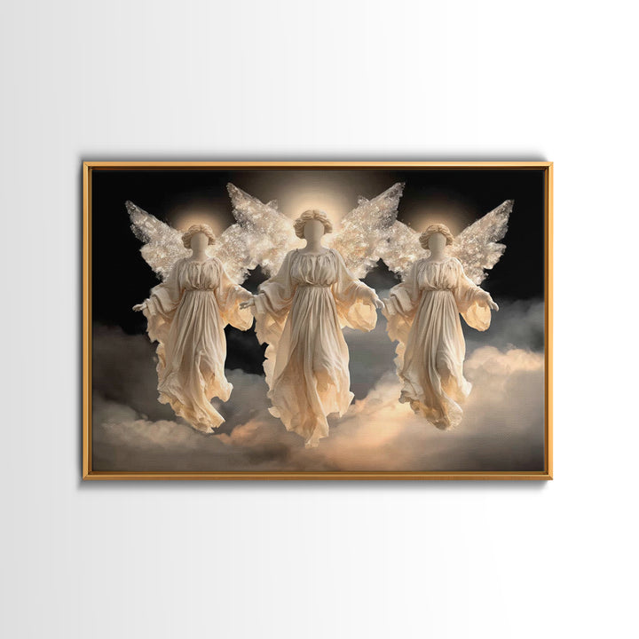 Glory Of The Angels – Framed Canvas Print – Christian Art Canvas – Christian Wall Art – Christian Decor – Christmas Art – Modern Christian
