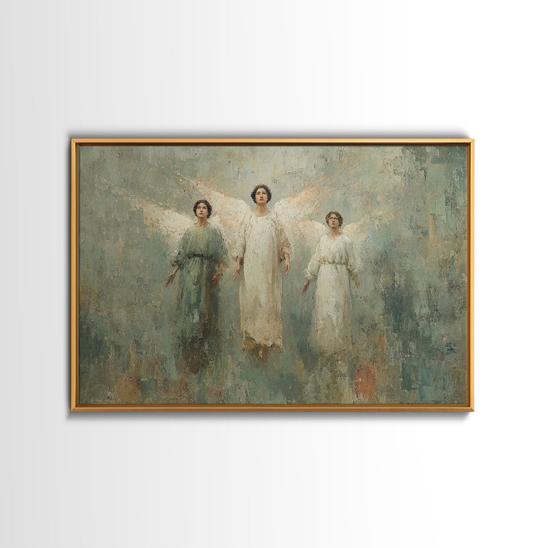 Angels Of Dawn – Framed Canvas Print – Christian Wall Art – Christian Art – Christian Art Canvas – Christian Decor – Christmas Art
