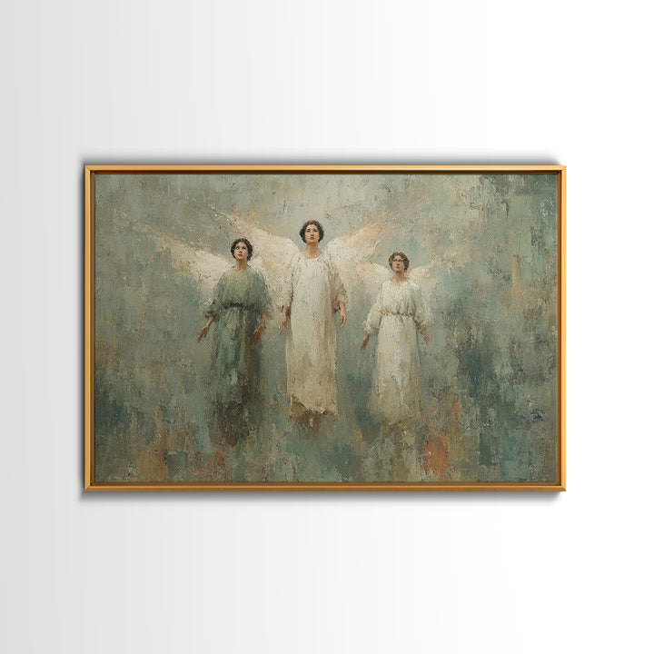 Angels Of Dawn – Framed Canvas Print – Christian Wall Art – Christian Art – Christian Art Canvas – Christian Decor – Christmas Art