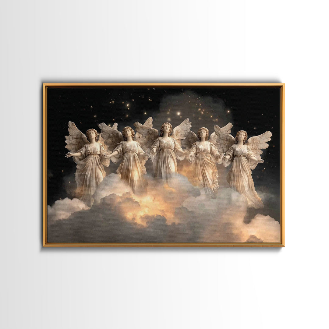 Cloudland Serenity, Framed Canvas Print, Christian Wall Art, Minimalist Christian Art, Christian Art Canvas, Subtle Christian Art